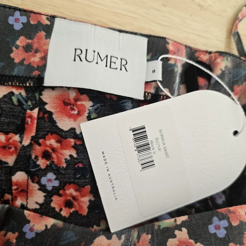 Rumer‎ Soraya Skirt Womens Small Black Floral Maxi Wrap High Waist New Australia